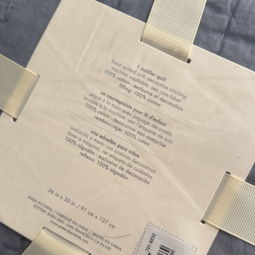 NWT Pottery Barn Baby Demi eyelet chambray quilt toddler - Picture 6 of 7